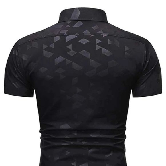 Black Mens Button Up Shirt - Picture 4 of 6